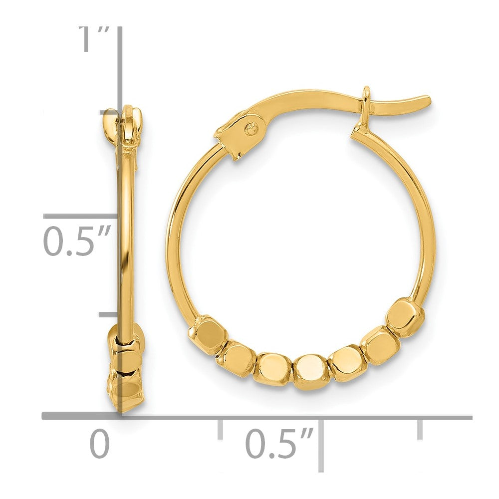 Gold Beaded Hoop Earrings