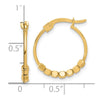 14K Polished Beads Hoop Earrings