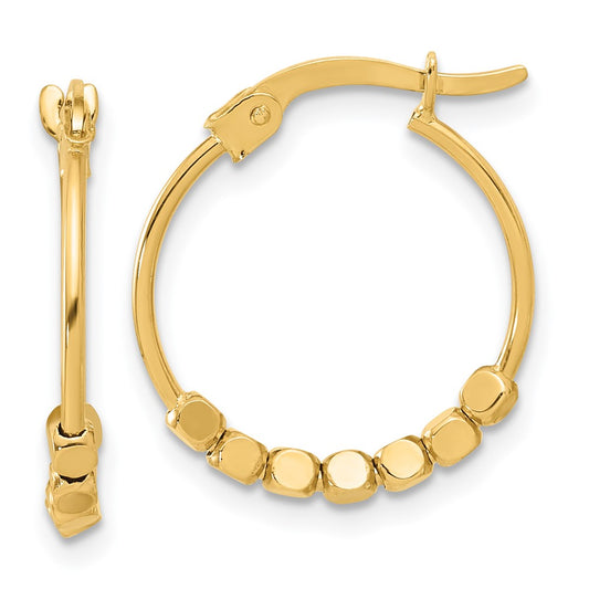 Gold Beaded Hoop Earrings
