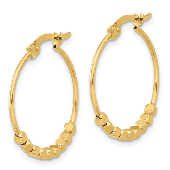 Gold Beaded Hoop Earrings