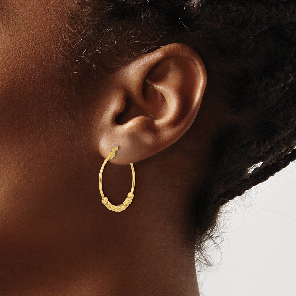 Gold Beaded Hoop Earrings