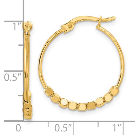 Gold Beaded Hoop Earrings