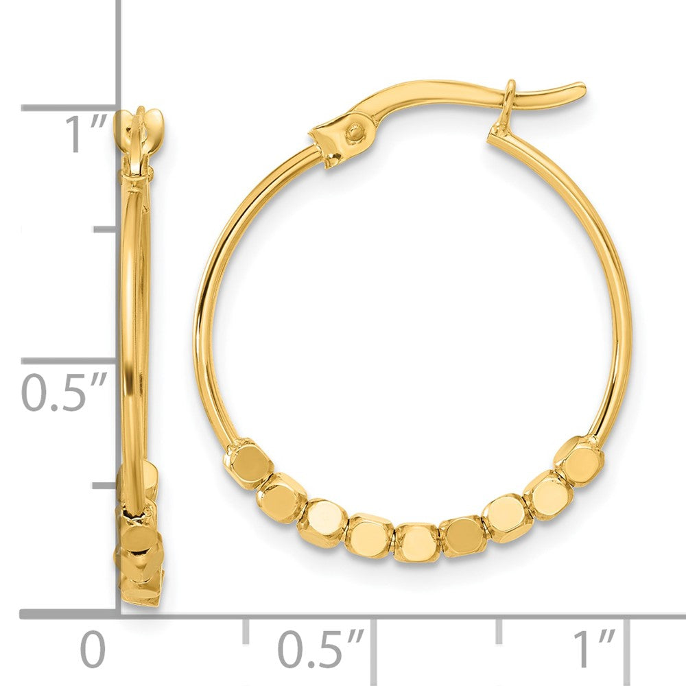 Gold Beaded Hoop Earrings