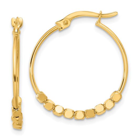 Gold Beaded Hoop Earrings