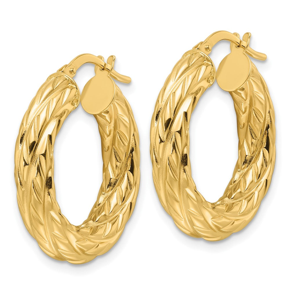 4.75mm Gold Twisted Hoop Earrings