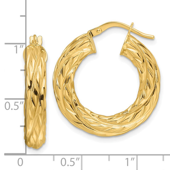4.75mm Gold Twisted Hoop Earrings