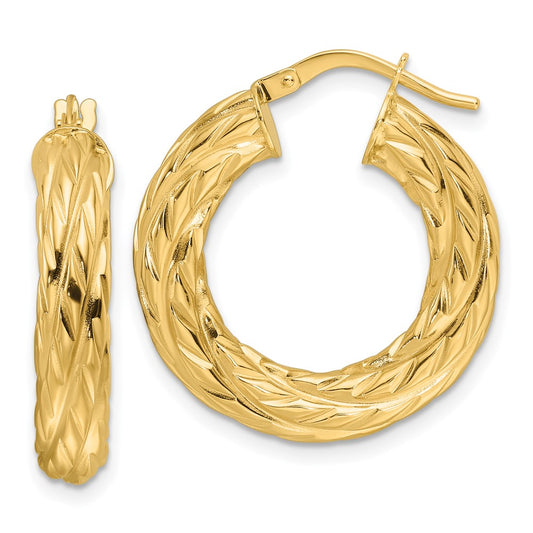 4.75mm Gold Twisted Hoop Earrings