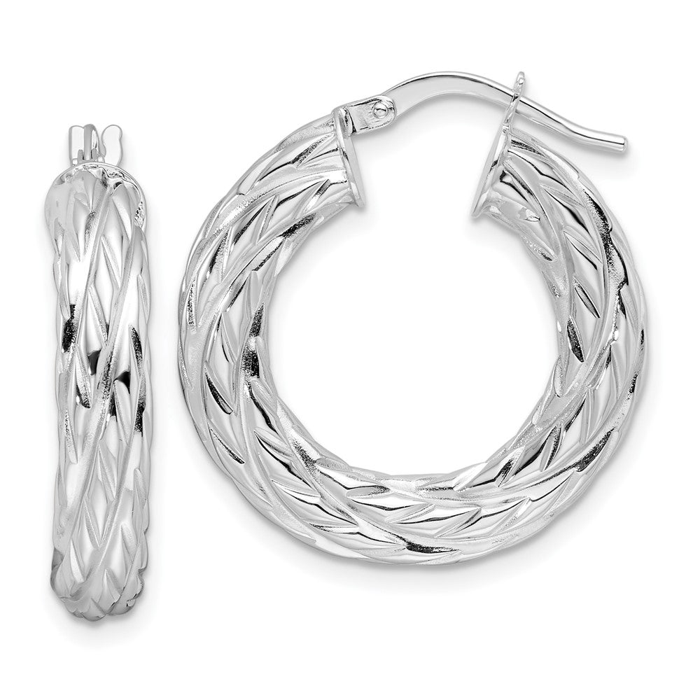 4.75mm Gold Twisted Hoop Earrings