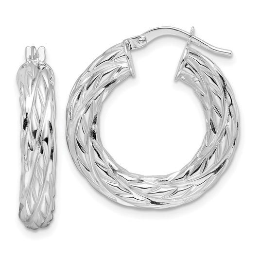 4.75mm Gold Twisted Hoop Earrings
