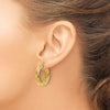 14ky Polished 4.7mm Textured Twist Round Hoop Earrings