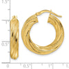 4.7mm Gold Textured Twisted Hoop Earrings