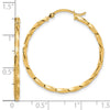 14K Polished and Twisted 1.8mm Hoop Earrings