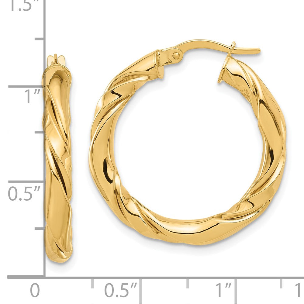 14k Polished Twisted Hoop Earrings