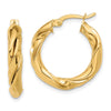 14k Polished Twisted Hoop Earrings