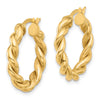14k Polished Twisted Hoop Earrings