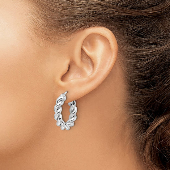 5.3mm Gold Twisted Tube Hoop Earrings