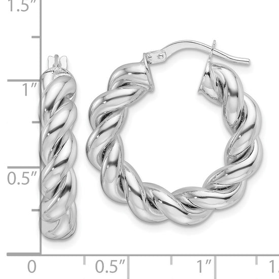 5.3mm Gold Twisted Tube Hoop Earrings