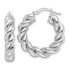 5.3mm Gold Twisted Tube Hoop Earrings