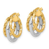 Golden Treasures 14K Two-tone Polished Fancy Hoop Earrings