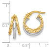 14K Two-tone Polished Fancy Hoop Earrings