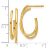 14K Polished Oval /Double Strand J-Hoop Post Earrings