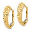 14K Polished and Diamond-cut Leverback Earrings