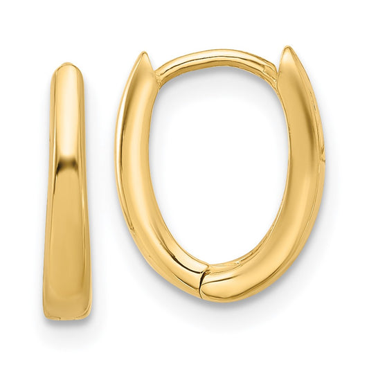 Gold Oval Hinged Hoop Earrings