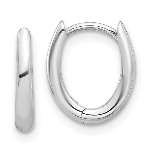 Gold Oval Hinged Hoop Earrings