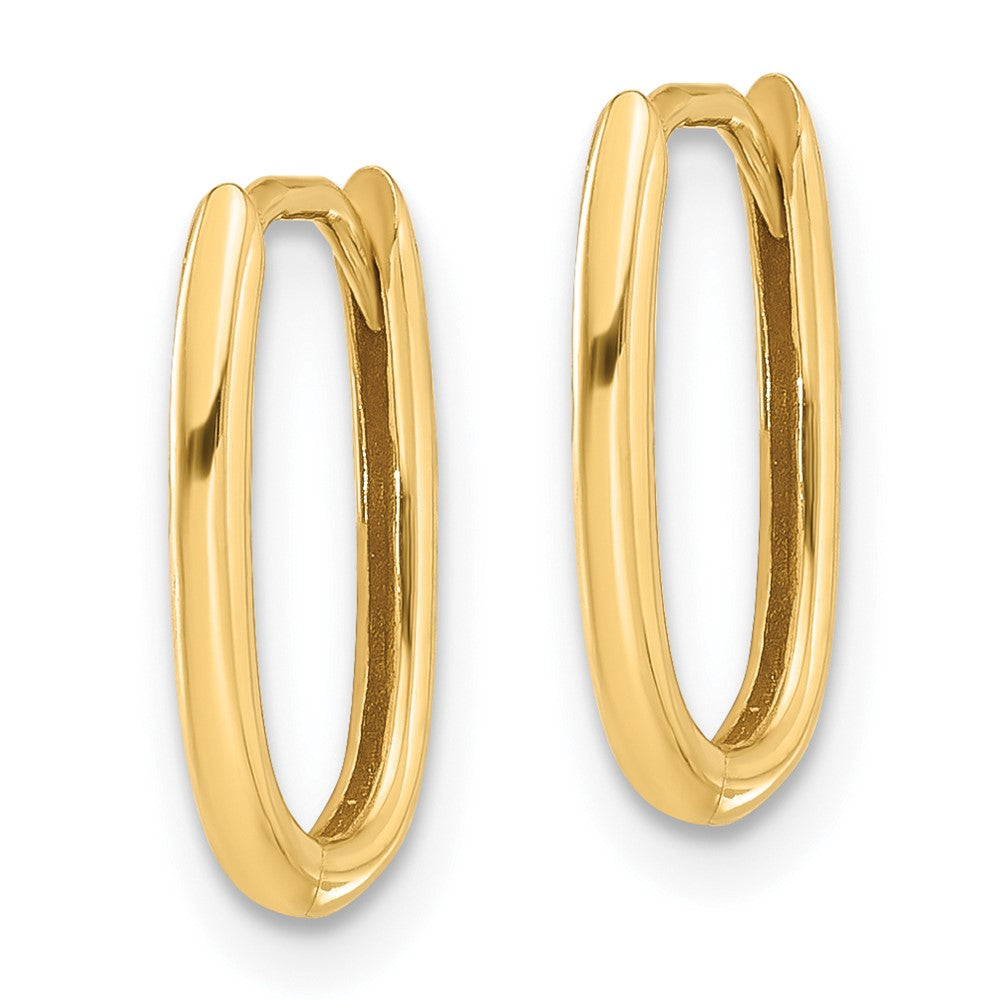 Gold Oval Hinged Hoop Earrings