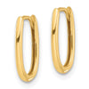 14K Polished Oval Hinged Hoop Earrings