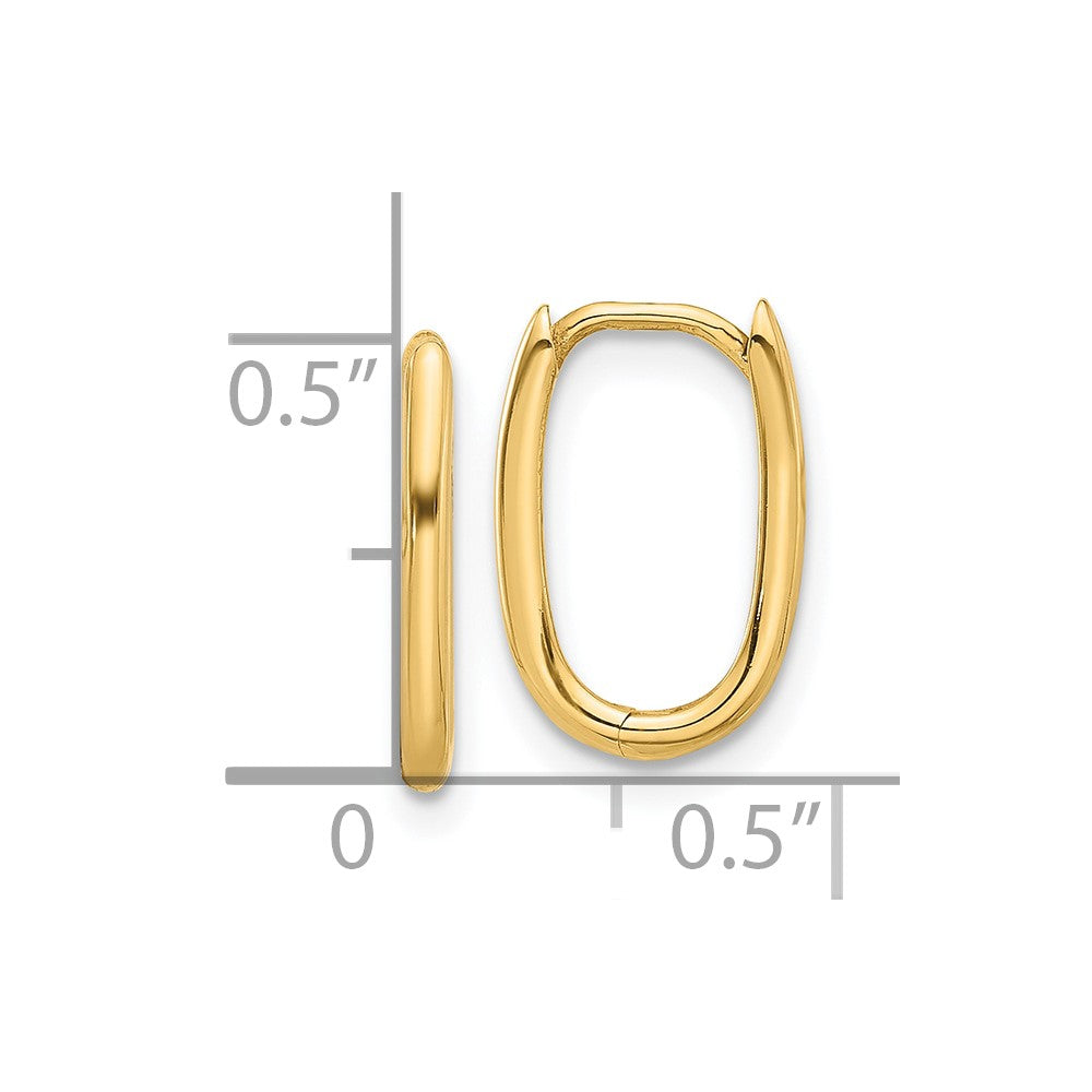 Gold Oval Hinged Hoop Earrings