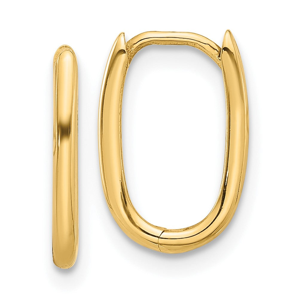 Gold Oval Hinged Hoop Earrings