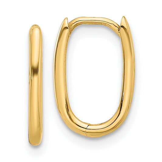 Gold Oval Hinged Hoop Earrings