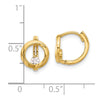 14K Polished CZ Circle Hoop Earrings