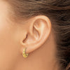 14K Polished Diamond-cut Hoop Earrings