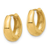 14K Polished Hinged Huggie Hoop Earrings