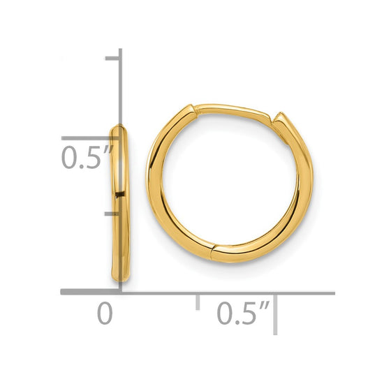 14K Polished Hinged Hoop Earrings
