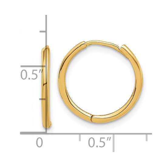 14K Polished Hinged Hoop Earrings