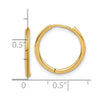 14K Polished Hinged Hoop Earrings
