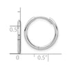 14K White Gold Polished Hinged Hoop Earrings