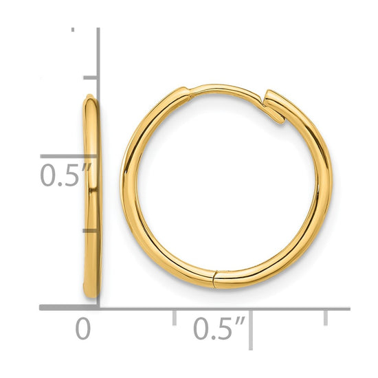 14K Polished Hinged Hoop Earrings