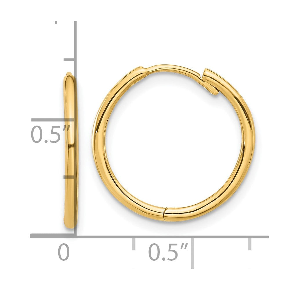 14K Polished Hinged Hoop Earrings