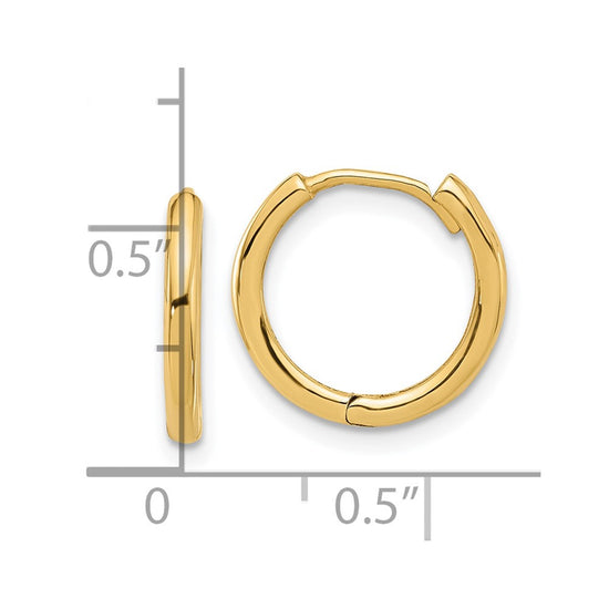 14K Polished Hinged Hoop Earrings