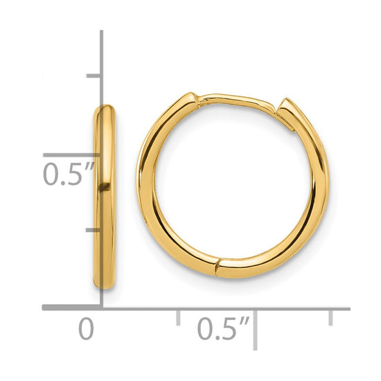 14K Polished Hinged Hoop Earrings