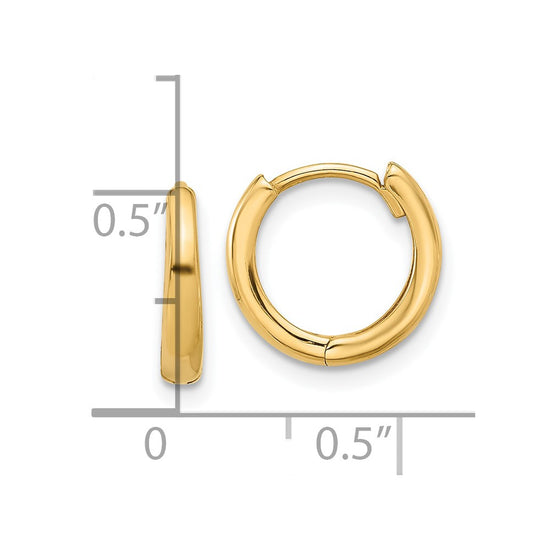 14K Polished Hinged Hoop Earrings