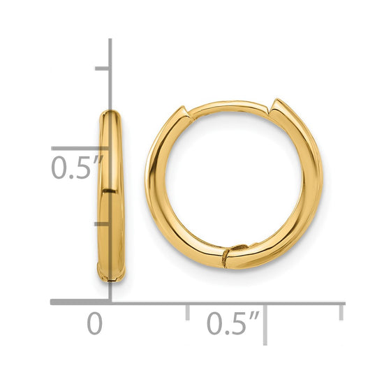 14K Polished Hinged Hoop Earrings