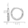 14K White Gold Polished Hinged Hoop Earrings