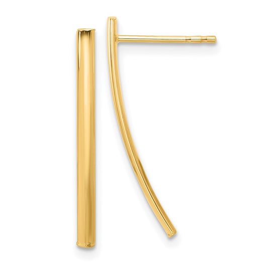 14K Polished Bar Post Earrings