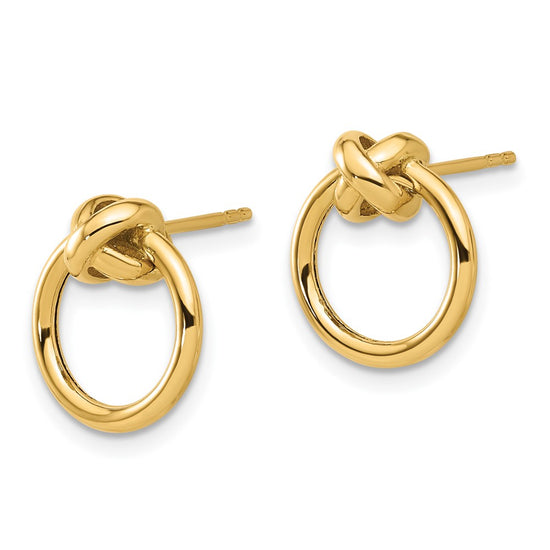 14K Polished Circle Post Earrings