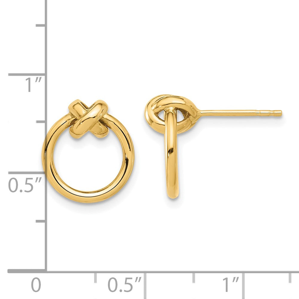 14K Polished Circle Post Earrings